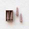 thumbnail image 3 of Creative Co-Op Unscented Textured Tree Shaped Taper Candles in Box, Blush Color, Set of 2, 3 of 4