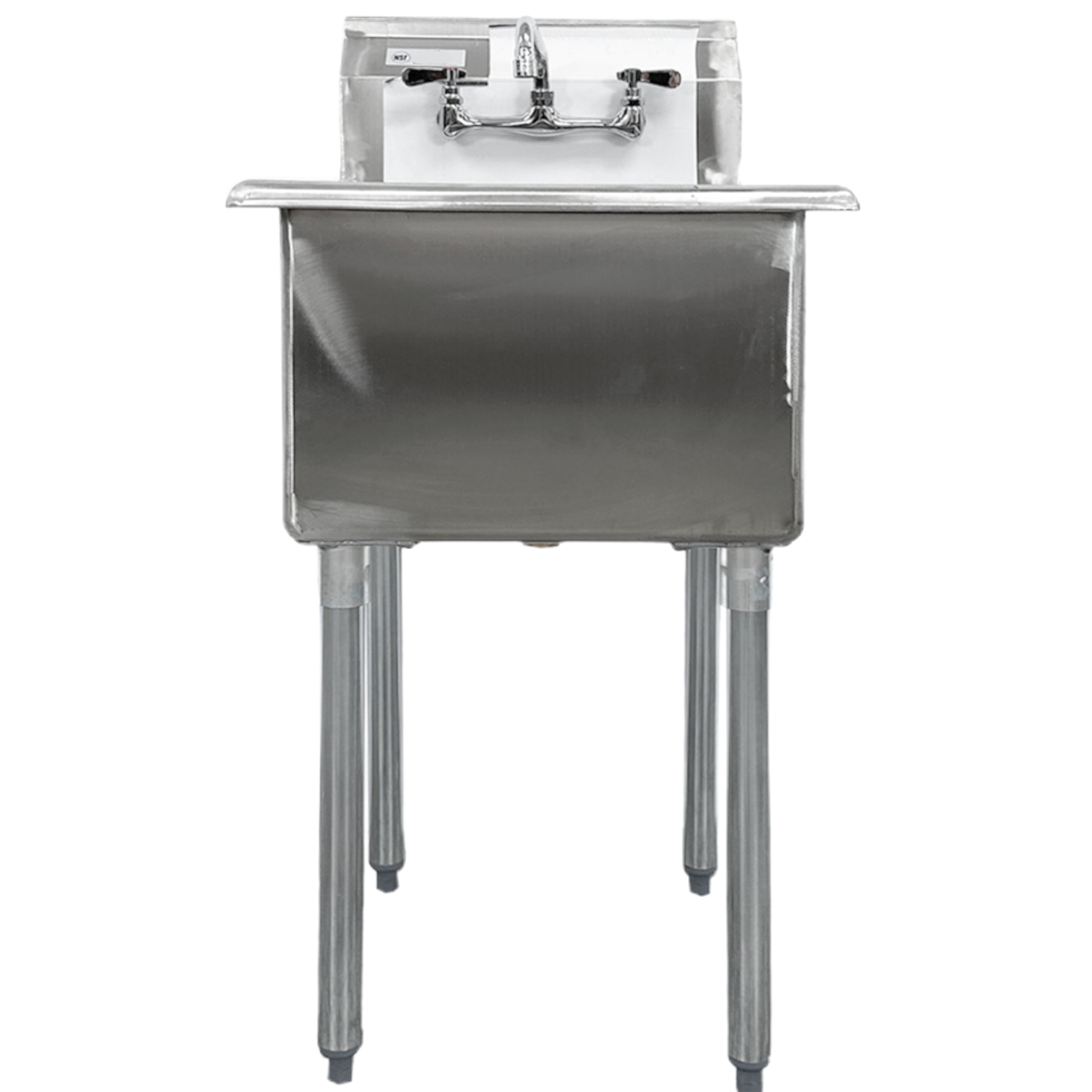 NSF 45 in. 3 Compartment Utility Sink with Faucet, Drainboard Utility Sink, Workshops Use Freestanding Sink with Legs