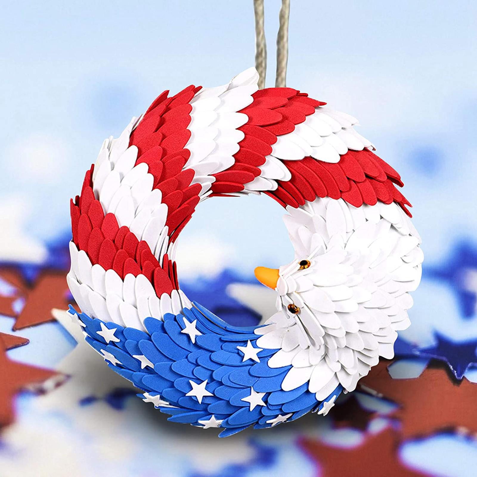 Floral Wreath Patriotic Decorations Artificial Floral Twig Wreath