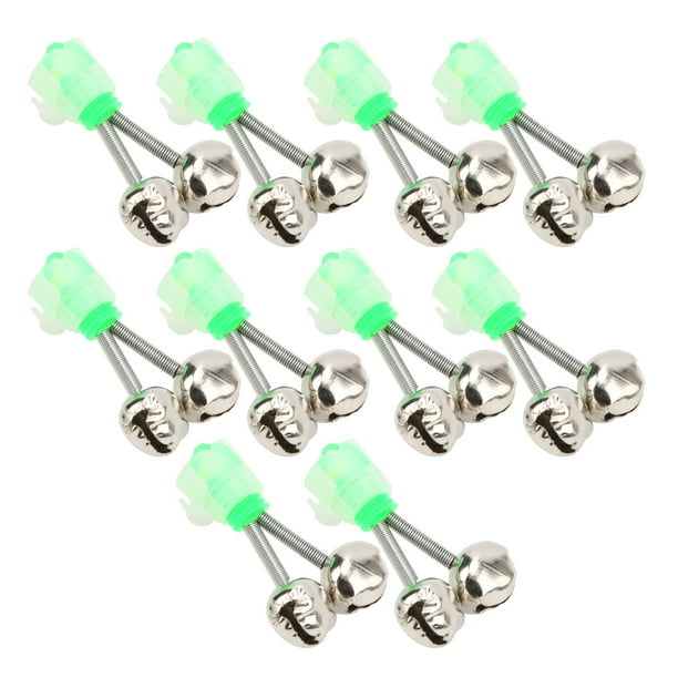 Spptty 10pcs Twin Spiral Bells Fishing Bite Alarms Outdoor Night Carp Fishing Rod Tip Clips Tool,carp Fishing Rod Tip Clips Tool,fishing Rod Clamp Tip