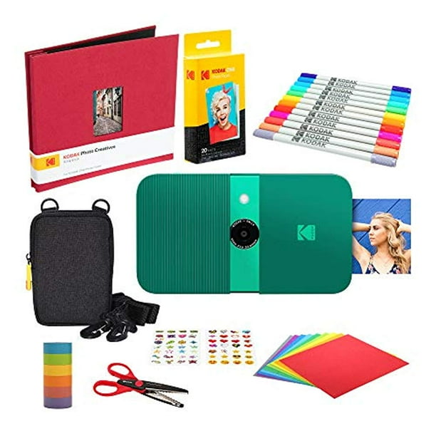 KODAK Smile Instant Print Digital Camera (Green) Scrapbook Kit with