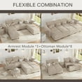 thumbnail image 6 of LLappuil Modular Sectional Sofa, 6 Seat Modular Sectional Sofa Convertible Sleeper Sofa Bed, 25.6" Deep Seat Chenille Sofa with Storage Khaki, 6 of 9