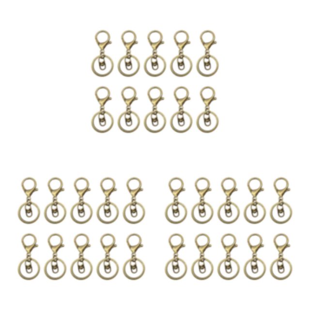 Transemion 10pcs Metal Key Chain Snap Hooks - Accessories For Personalized Keychain Clasps Swivel Hooks Ancient cyan 3Set