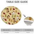 thumbnail image 6 of Colorful Mushroom Berry Leaf Beige Pattern Round Fitted Tablecloth with Elastic Edge,Dining Table Cover Waterproof,Outdoor Round Tablecloth for Camping,Dining,Indoor and Outdoor, 6 of 7