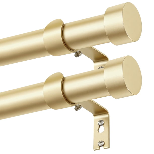 Barras para Cortinas KAMANINA Paquete de 2, Ajustables de 83 a 305 cm, Resistente, Color Dorado