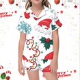 thumbnail image 2 of WEAIXIMIUNG Children's Casual Printed Button Down Collar Short Sleeved Top Shorts Pajamas Set 6-7 Years, 2 of 4
