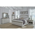 thumbnail image 5 of Meadowbrook White-Washed Wood Farmhouse King Size Arched Panel Bed, 5 of 5