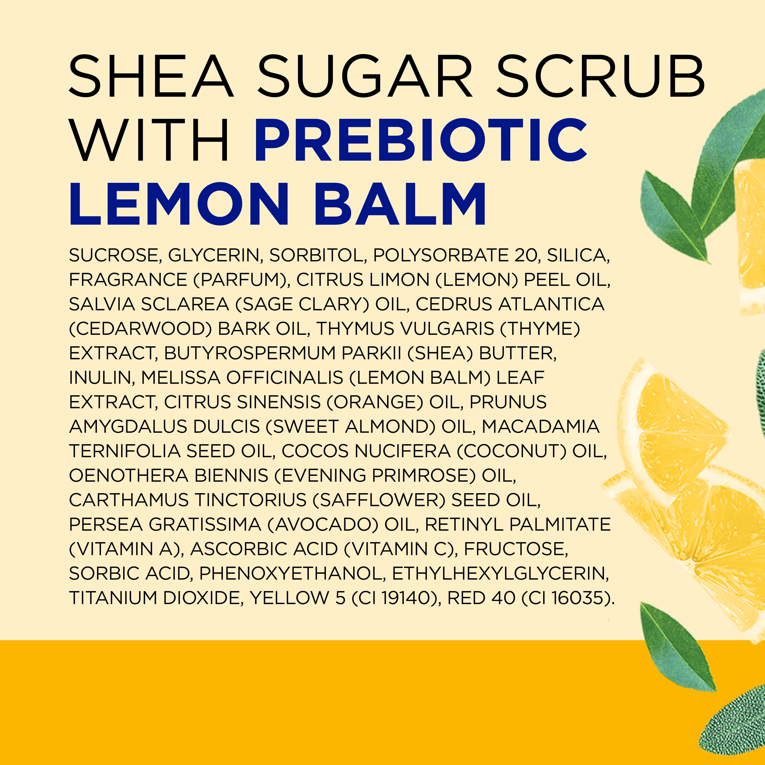 Dr Teal's Shea Sugar Body Scrub With Prebiotic Lemon Balm and Essential Oils - 19 oz