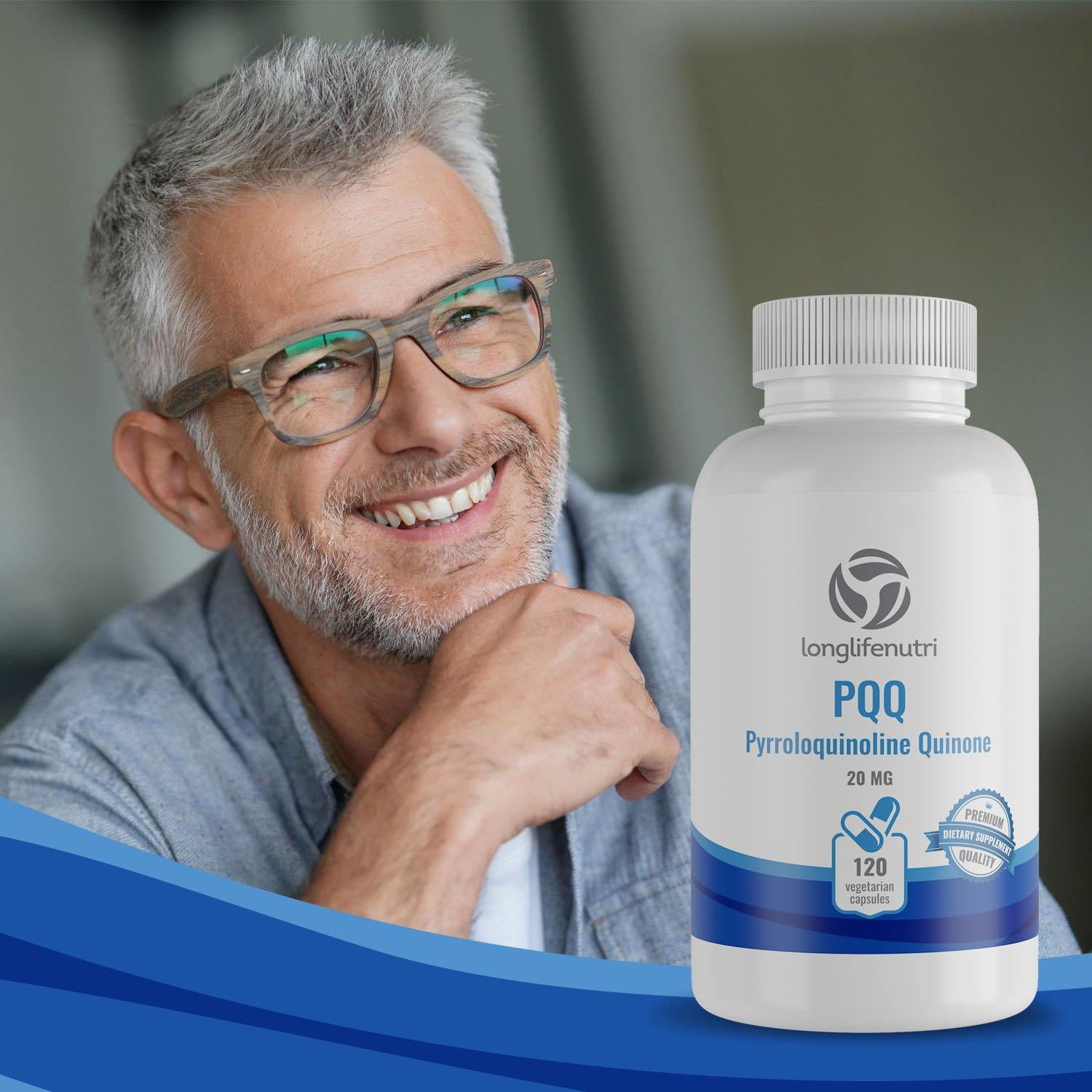 LongLifeNurti PQQ 20 mg - 120 Vegetarian Capsules for Better Sleep Quality