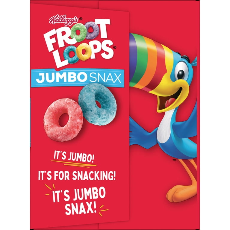 3 pack) Kellogg's Jumbo Snax Froot Loops Original Cereal Snacks