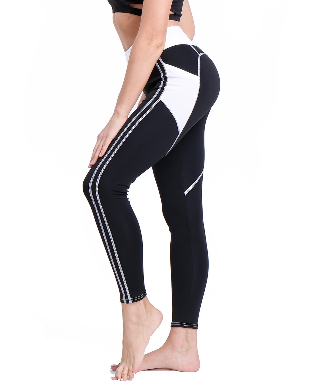 Seasum Seasum Women High Waist Yoga Leggings With Pockets Tummy Control Workout Running Pants