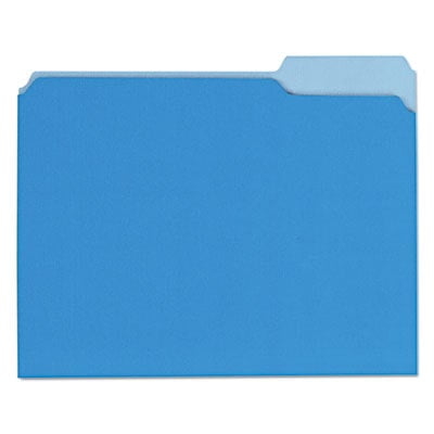 UPC 087547123010 product image for Interior File Folders  1/3-Cut Tabs  Letter Size  Blue  100/Box | upcitemdb.com