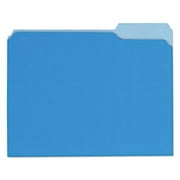 Interior File Folders, 1/3-Cut Tabs, Letter Size, Blue, 100/Box