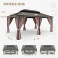 thumbnail image 6 of EAGLE PEAK 12x20 Outdoor Patio Hardtop Gazebo with Galvanized Steel Double Roof, Netting & Curtains, 6 of 7