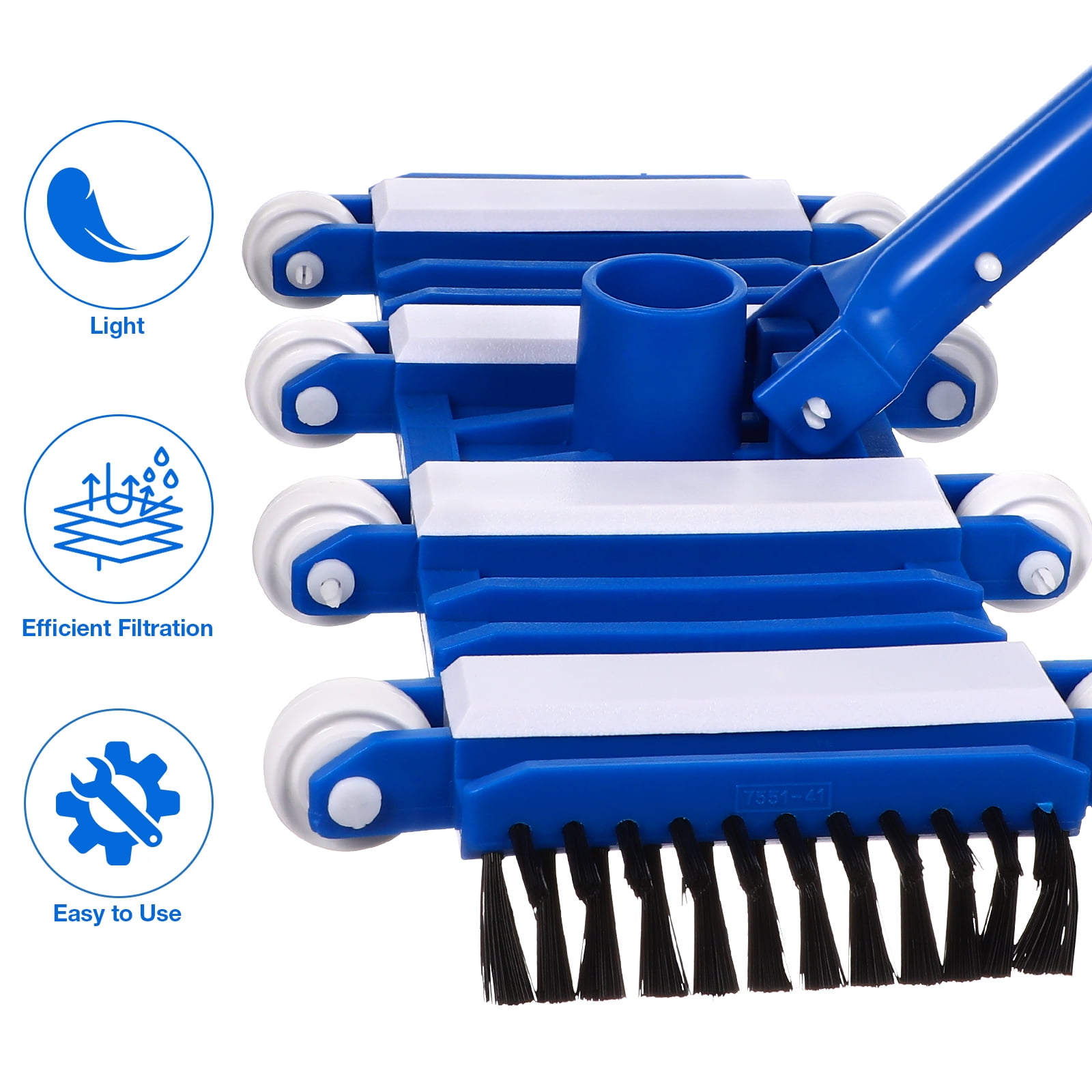 VGEBY Outils De Piscine De Brosse De Tête D'Aspiration Bleu Et Blanc