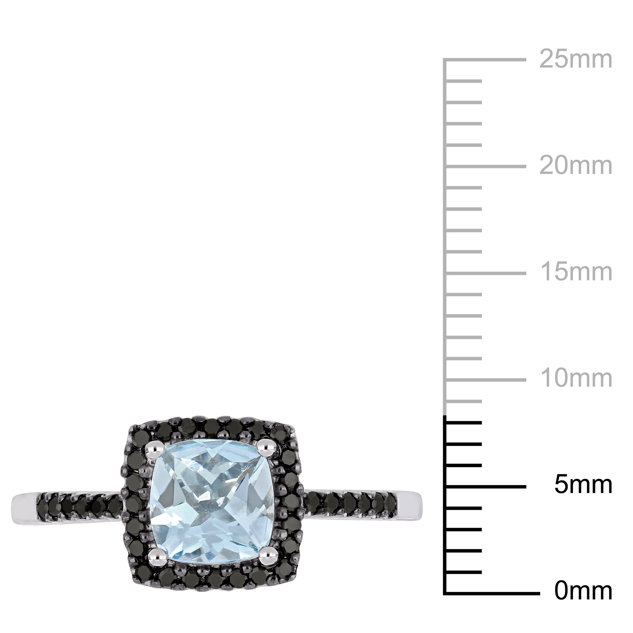 Everly Women's Aquamarine 10K White Gold Engagement Ring