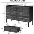 thumbnail image 2 of Dresser for Bedroom, 6 Drawer Gray Dresser with Wide Drawer and Metal Handles, Modern Dressers & Chests of Drawers for Hallway Entryway, 2 of 9