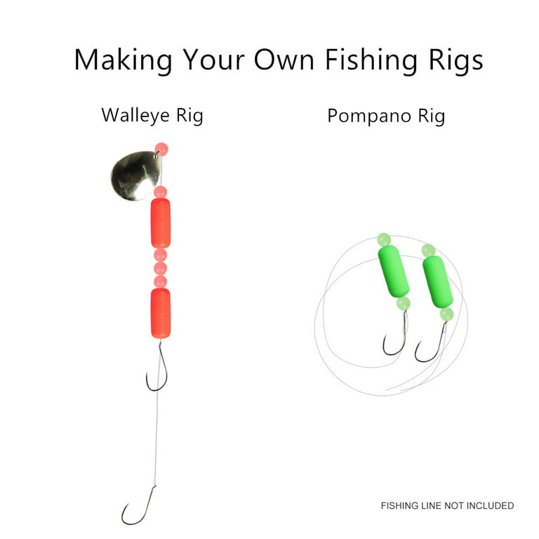 Dr.Fish Fishing Rig Floats Kit Pompano Rig Surf Fishing Floats Walleye  Spinner Rig Snell Float Crawler Harness Lure Making Supplies Bullet Shape  Oval