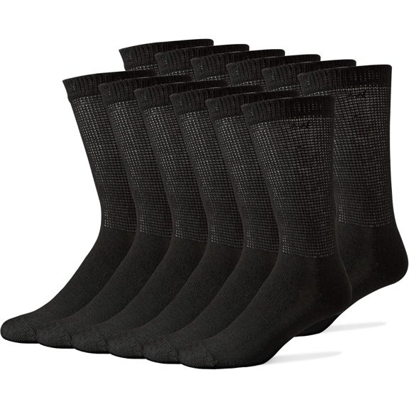 Diabetics socks for Men & Women - StretchableSeamless Socks - 12 Pack Black 10-13