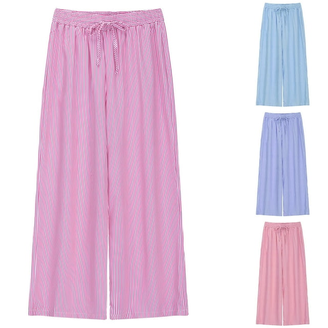 NJDVHB Économies d'Automne et d'Hiver! Pantalons de Survêtement pour Femmes, Pantalons Longs à Rayures Mode, Pantalons de Sport Amples pour Femmes, Rouge, P