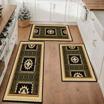 Farmhouse Kitchen Rugs Set 3 Piece, Boho Kitchen Mats for Floor, Non-Slip Kitchen Rug Waterproof Mats for Kitchen, Runner Rugs for Hallway Laundry Holiday Sink Decor