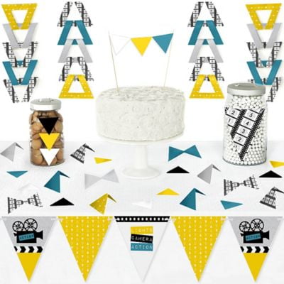 Movie Diy Pennant Banner Decorations Hollywood Party Triangle