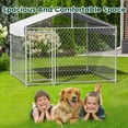 thumbnail image 6 of HOYOA 6.6'x6.6'x5.2' Large Outdoor Dog Kennel, Heavy Duty Galvanized Steel Dog Fence with Waterproof UV-Resistant Cover, Durable Pet Cage for Backyard, Lawn, 6 of 9