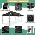 thumbnail image 5 of COBIZI 10x30 Pop Up Canopy Tent with Awning,Heavy Duty Canopy UPF 50+ All Season Wind Waterproof Commercial Outdoor Street Vendors Party Tents for Parties Canopy with Roller Bag(10 x 30 ft Black), 5 of 7