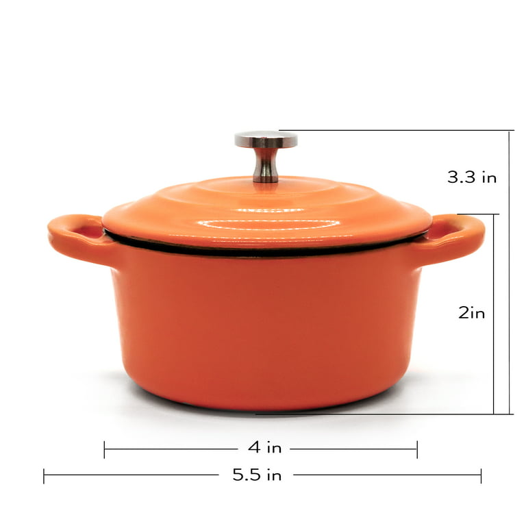 Vintage CHANTAL 6 Quart Dutch Oven Pot Orange Enameled Cast Iron With Lid  EUC