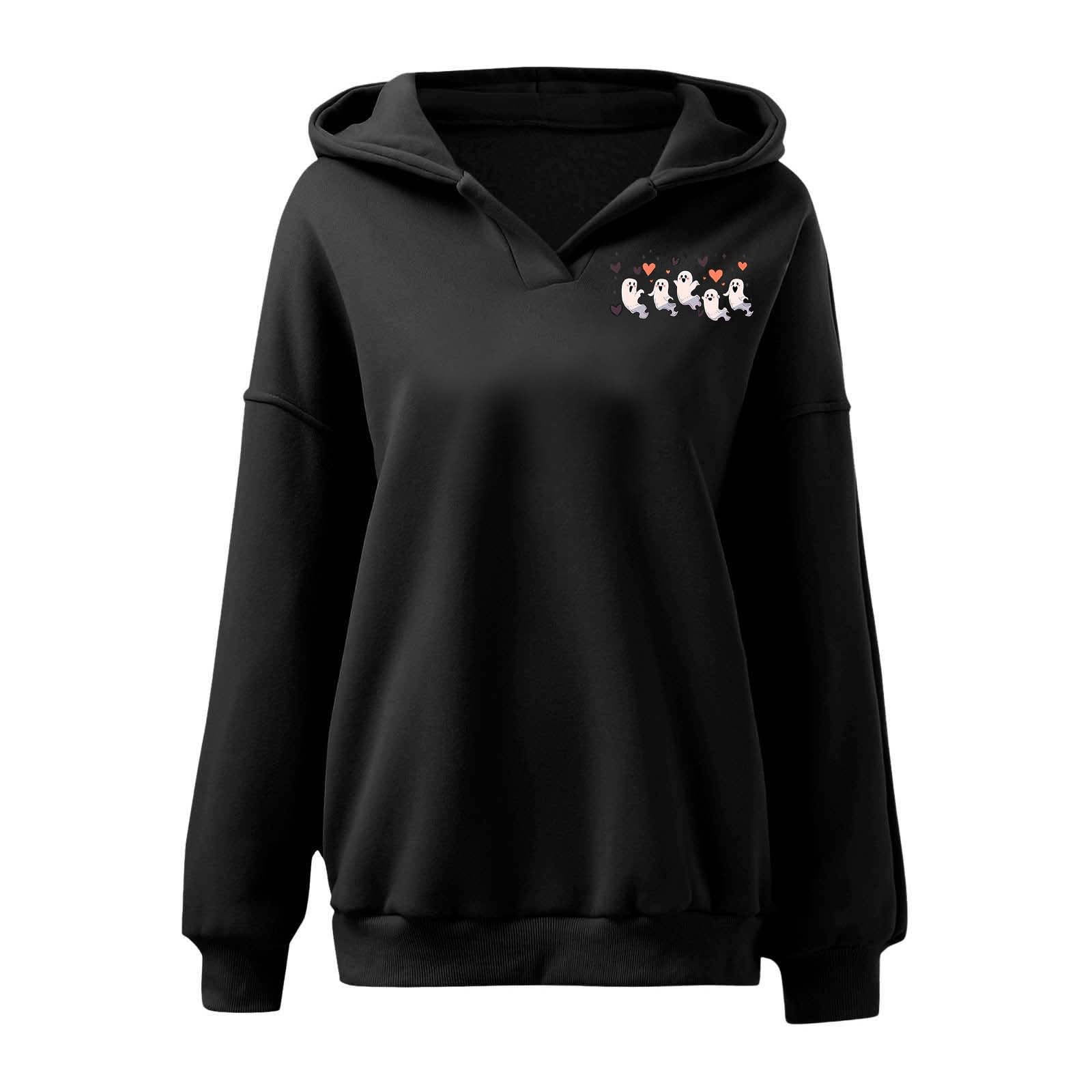 And Winter Fashion Cute Printed Women's Hooded Sweatshirt Without Pockets Zip up Hoodie Womens Women's Hooded Sweatshirt Clothe Sweatshirt Long Sleeve Button down Sweatshirt Sweatshirt Women Pullover