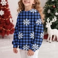 thumbnail image 4 of Piuwrlz Girl Winter Sweatshirts Kids Sweat Top Loose Pocket Round Neck Hoodie Blue Size 7 Years, 4 of 7