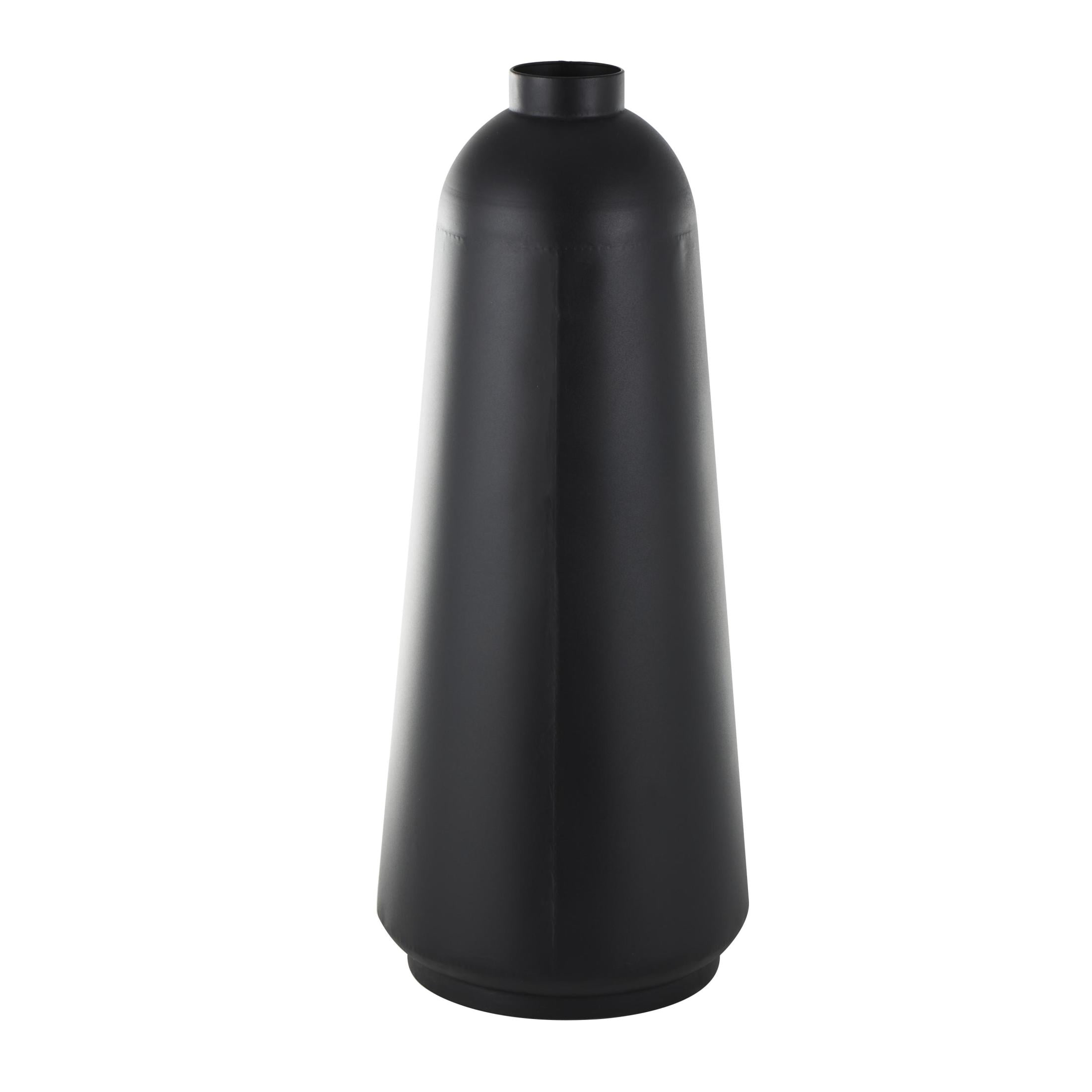 DecMode 37" Black Metal Vase with Narrow Opening