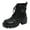 Black, variant on Rokment Platform Combat Boots for Women Fall Winter Buckle Side Zip up Leather Chunky Lug Sole Ankle Booties
