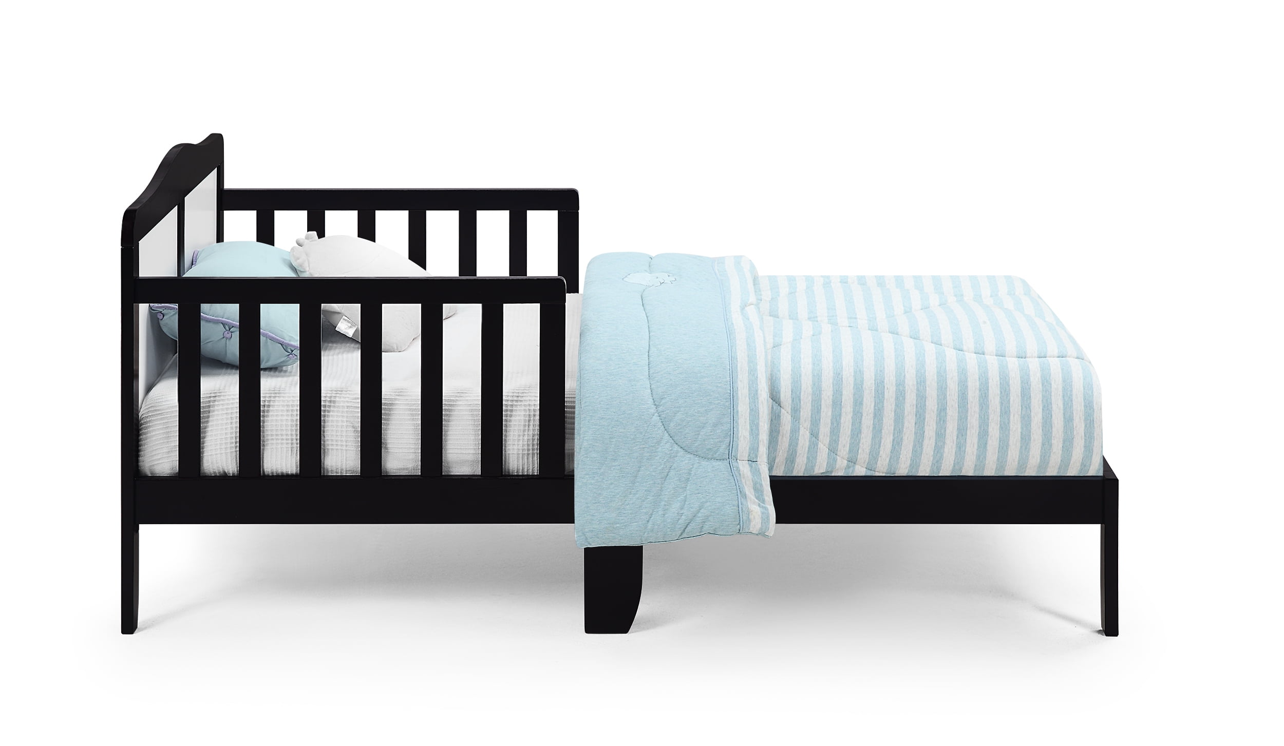 Olive & Opie Birdie Toddler Bed, Black/White Finish