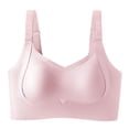thumbnail image 5 of Sports Bra, Post Surgery Full Coverage Bra Wirefree Soft Lightweight Closure Deep V Bra Bust Shaping Wirefree Bra Criss Cross Back Supportive Bra Daily Beach Wear, Pink L, 5 of 6