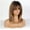 Pale Gold D, variant on Fanty wig women's medium long hair European and American style eight character bangs dyed gold shoulder length straight hair wigs
