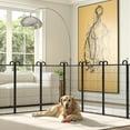 thumbnail image 5 of Dog Playpen Outdoor 32 Piece Panels Heavy Duty Dog Fence 47" Height Anti-Rust with Doors Portable for RV Camping Yard, Total 71FT, 406 Sq.ft, Snowy Black, 5 of 9