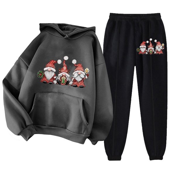 Puntoco Sudadera con Capucha para Mujer Sudadera con Bolsillo De Manga Larga Conjunto De Sudadera Estampada con Pantalones De Moda para Mujer Puntoco Puntoco-7283