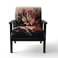 thumbnail image 4 of Designart "Beige Red Harmony In Chaos Balanced Disarray" Beige Floral Upholstered Accent Chair - Traditional Arm Chair For Bedroom, 4 of 7