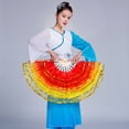 thumbnail image 4 of Hot Sell Gradient Color Long Imitation Belly Dancing Fan Long Silk Fans Silk Fans Rayon Silk Fans 4, 4 of 8