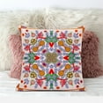 thumbnail image 3 of Paisley Leaf Geo Duo Indoor/Outdoor Pillow in White Red Orange 26x26, 3 of 6