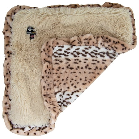 Bessie and Barnie Aspen Snow Leopard / Blondie Luxury Ultra Plush Faux Fur Pet/ Dog Reversible Blanket (Multiple Sizes)