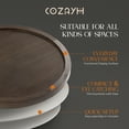 thumbnail image 4 of COZAYH Pedestal Tray Top End Table for Holding Drinks, Lamps, Plants, Dark Brown, Set of 2, 4 of 12