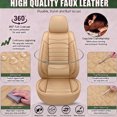 thumbnail image 6 of Full Set for Nissan Pathfinder Car Seat Covers 2011-2026,Waterproof Nappa Leather Car Seat Protector,Anti-Slip and Comfortable Car Seat Cover&Accessories(5 Seats/Beige), 6 of 7