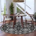 thumbnail image 3 of Round Rugs 8Ft, Black and White Round Area Rug Washable Indoor Throw Carpet, Modern Luxurious Geometric Abstract Art Large Non Slip Circle Rug for Kids Room RV Home Decor Aesthetic, 3 of 8