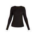 thumbnail image 2 of No Boundaries Ribbed Crewneck Tee with Long Sleeves, 1 or 2-Pack, Women's & Women's Plus XXS-XXL, 2 of 6