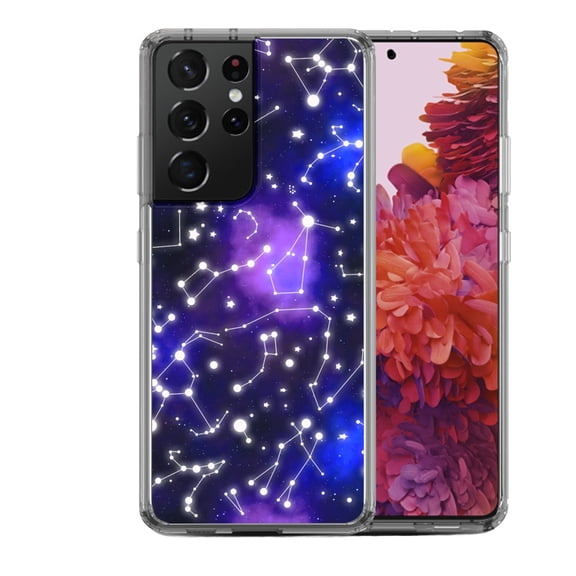 Shockproof Hybrid Bumper Phone Case for Samsung Galaxy S21 Ultra, by OneToughShield ® - Constellations
