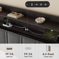 thumbnail image 3 of GUNAITO King Bed Frame with Storage Headboard, 2 Drawers Platform Upholstered LED Bed Frame with USB Ports & Outlets Gray, 3 of 9