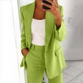 thumbnail image 6 of Women Fall Clothes 2 Piece Outfits for Women Pants Sets Two Piece Outfit Long Sleeve Blazer Jacket Comfortable Trousers Classic Solid Color 2 Piece Set My Items, 6 of 8