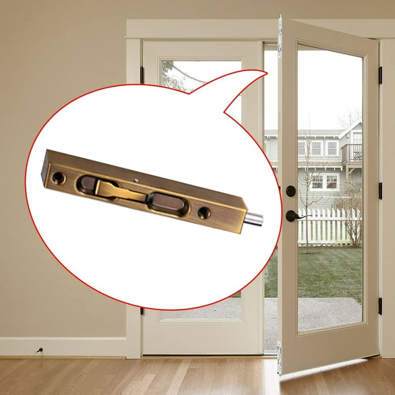 Door Flush Bolt Guard Concealed Slide Bolt Lock - Concealed Security Door  Lock for French Doors, Composite Doors,Wood Doors,Double Doors,Dummy